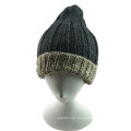 Freie Probe Angebot Beanie zwei Farbe Strickmuster Hut Beanie